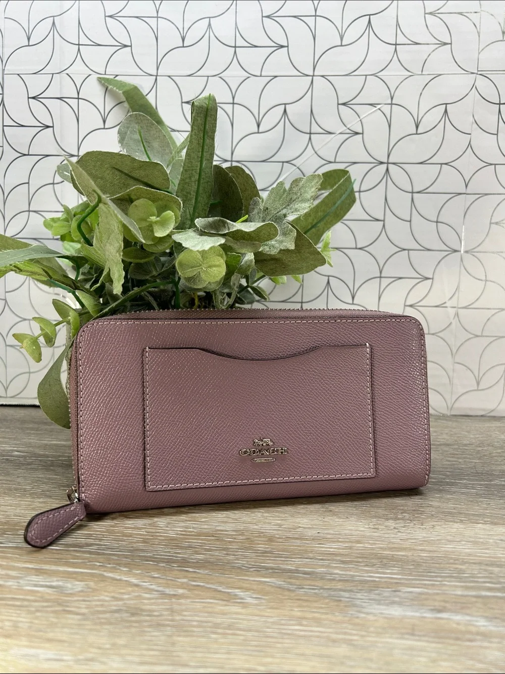 Coach Pink Leather Zip Wallet